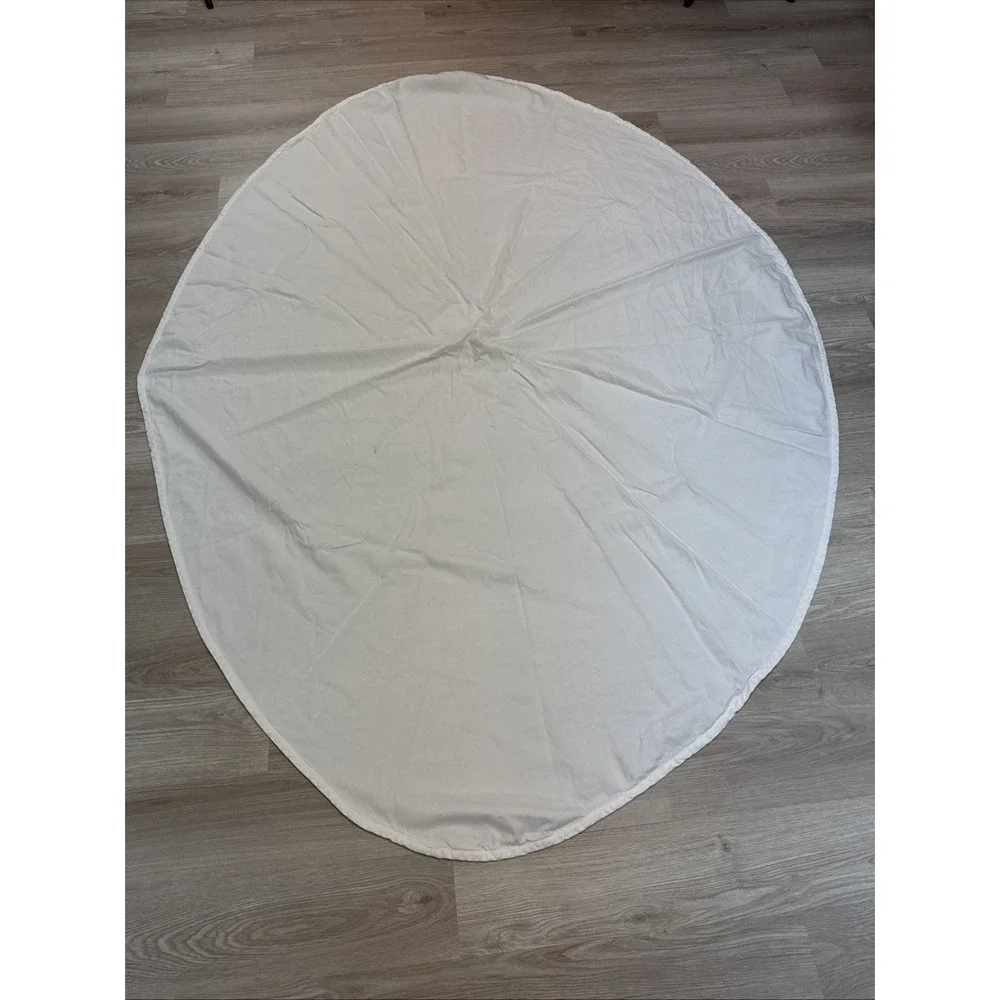 White 100% Cotton Sateen Classic Cloth Casual Elegant Durable Oval Tablecloth